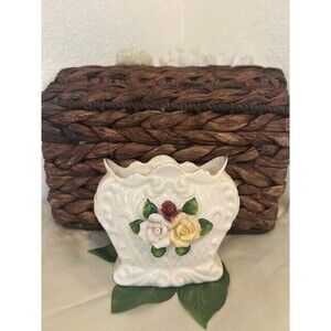 1999 Hermitage Pottery Tri Color Heart Shape Vase Excellent Condition Unmarked